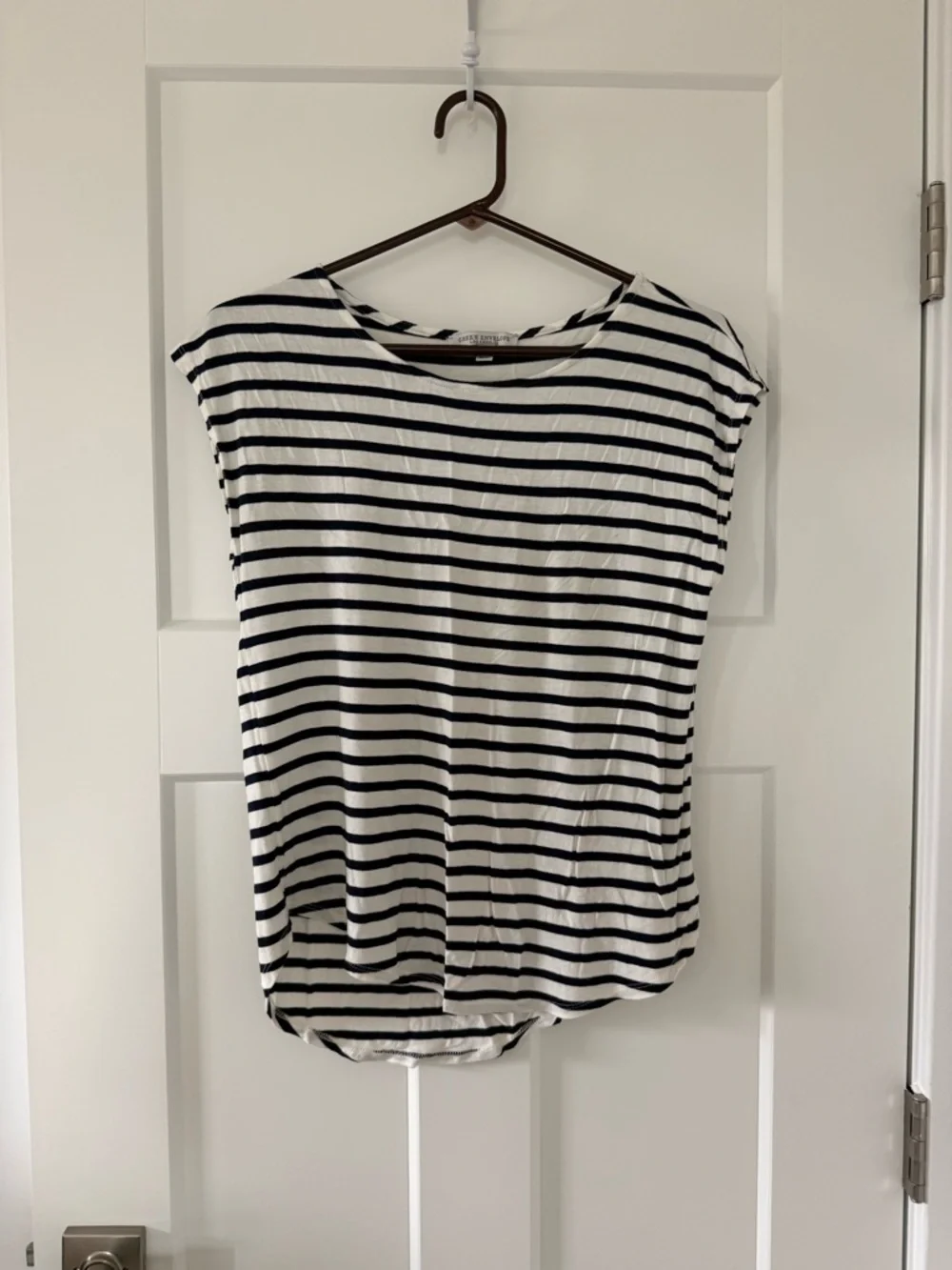 Green Envelope Navy & White Striped Short-Sleeve Top - Picture 1 of 2